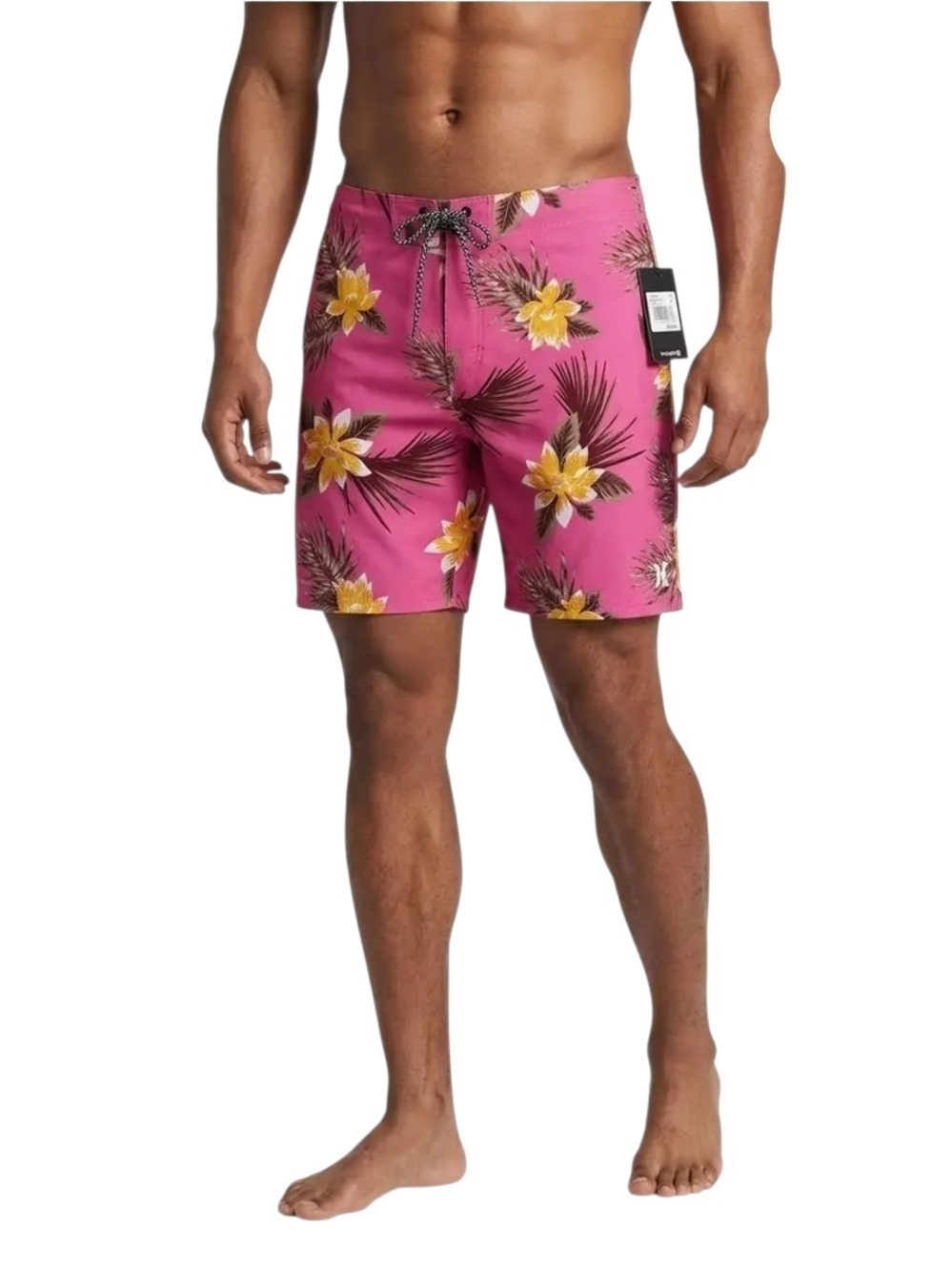 Hurley Men's Pink Hibiscus Boardshorts Size 32 New With Tags